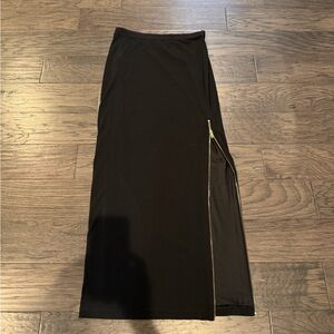 Ann Taylor Black Maxi Skirt with Side Zip